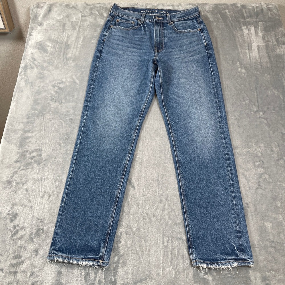 American Eagle Jeans Size 6 Reg Super High-Rise Straight Blue Medium Wash